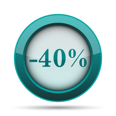 40 percent discount icon