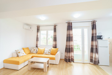 Interior of a living room in a guest house