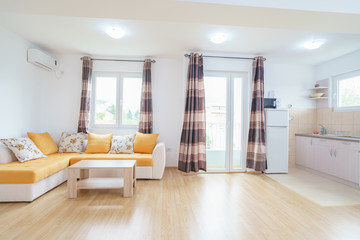 Interior of a living room in a guest house