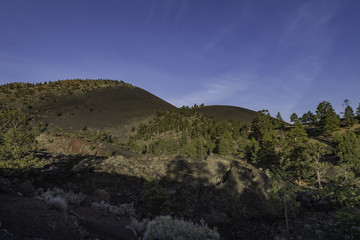 Mountain of lava with blue sky