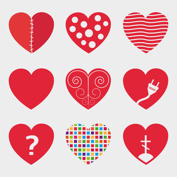 Hearts icons set