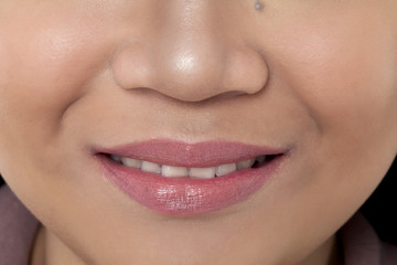 Naklejka premium pink lips of a lady