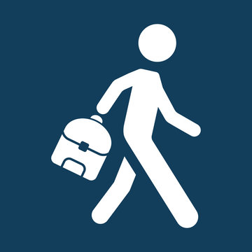 pupil student schoolboy with backpack icon on color background