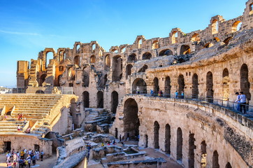 Ruins of the largest coliseum in North Africa. El Jem,Tunisia, UNESCO