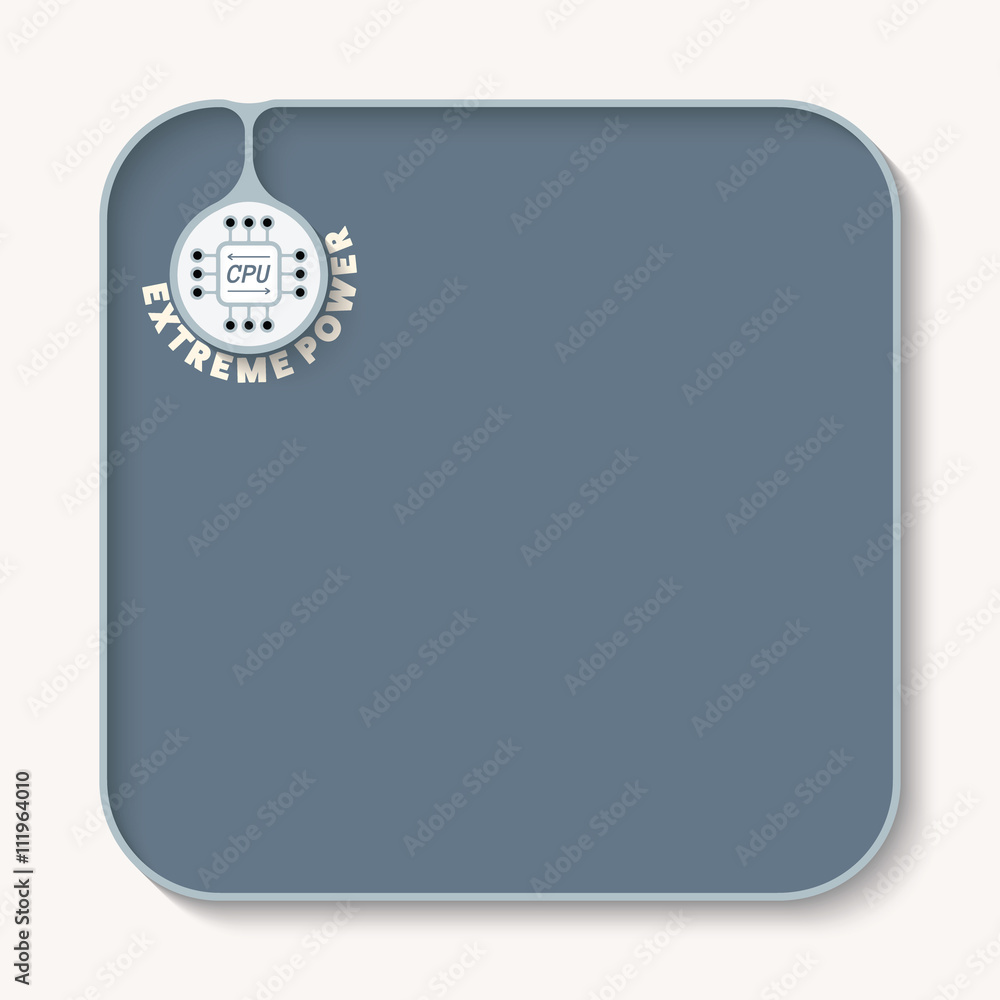 Poster text box for fill your text and icon of processor