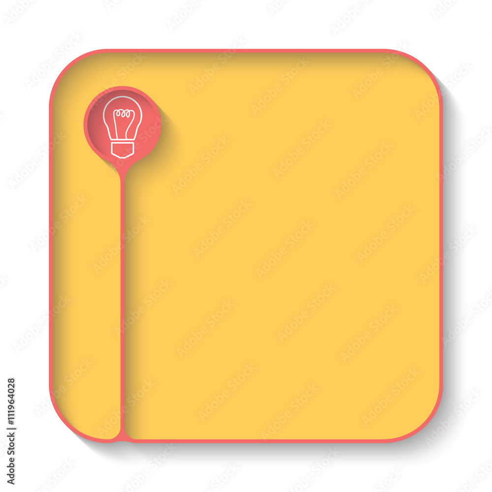 Poster text box for fill your text and icon of bulb