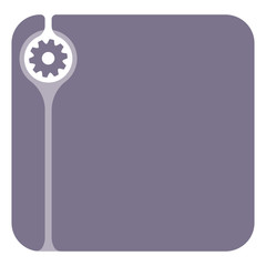 Colored text box for your text and cogwheel