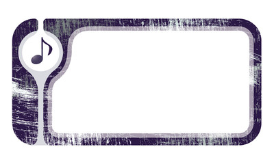 Text frame with scratches for your text and music symbol