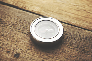 compass on wood