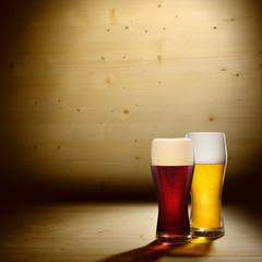 Two glasses of beer