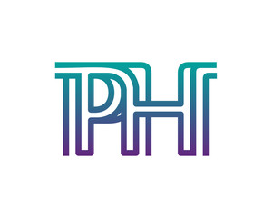 PH lines letter logo