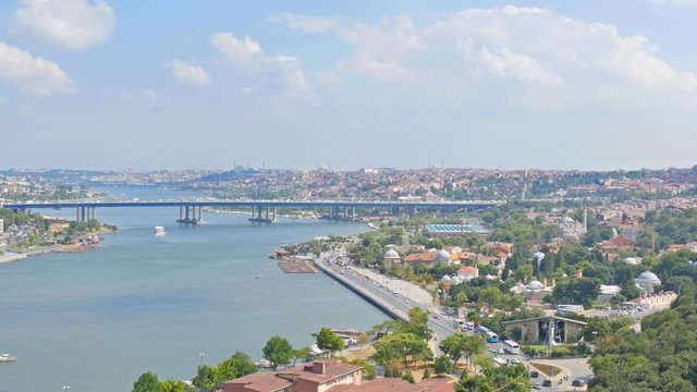 panoramic view of old city of istanbul skyline cityscape pan