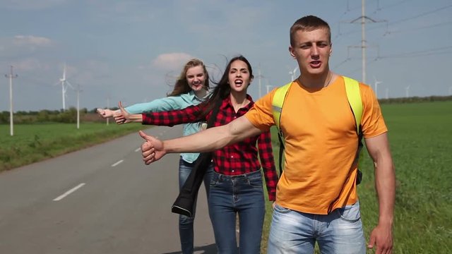 Ride friends hitchhiking
