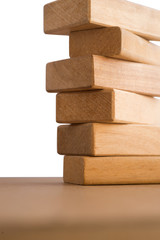 Wood block stacking .