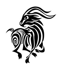 goat tattoo illustration