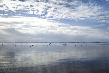 Sea and cloudy sky