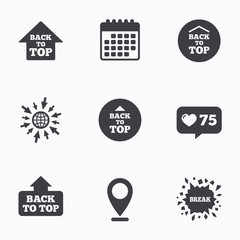 Obraz premium Back to top signs. Scroll up with arrow.