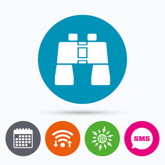 Binocular sign icon. Search symbol.