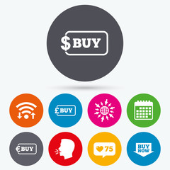 Buy now arrow sign. Online shopping icons.