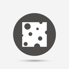 Cheese sign icon. Slice of cheese.