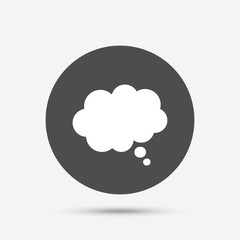 Comic speech bubble sign icon. Chat think symbol