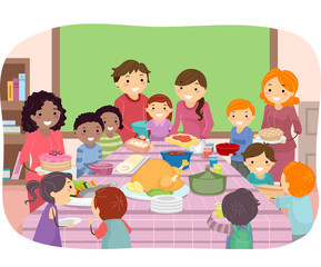 Stickman Kids School Pot Luck