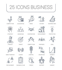 Set Vector Flat Line Icons