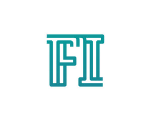 FI lines letter logo