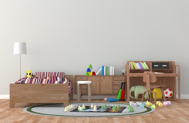 kid room Interior 3d rendering image
