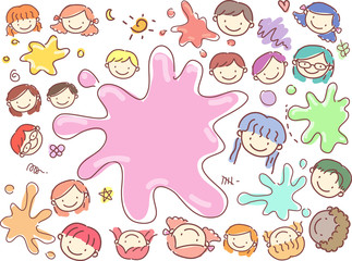 Stickman Kids Art Paint Splat