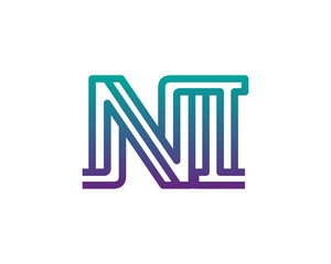 NI lines letter logo
