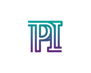 PI lines letter logo