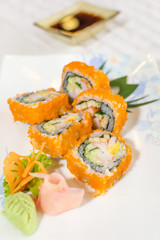 Sushi roll delicious Japanese food menu