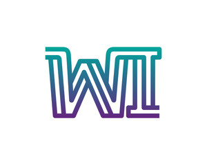 WI lines letter logo