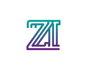 ZI lines letter logo