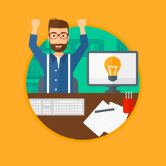 Creative excited man having business idea.