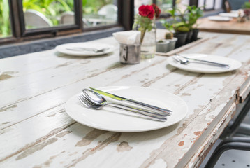 Fototapeta premium table set on dinning table