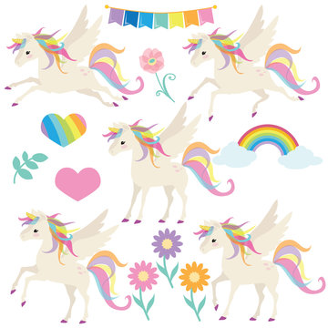 Fototapeta Cute unicorn vector illustration 
