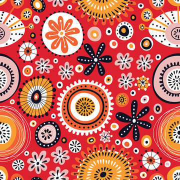 Fototapeta Seamless floral pattern