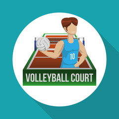 Volleyball design. Sport icon. Isolated illustration, editable vector