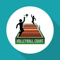 Volleyball design. Sport icon. Isolated illustration, editable vector