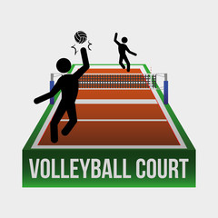 Volleyball design. Sport icon. Isolated illustration, editable vector