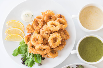 fried squid (calamari rings)