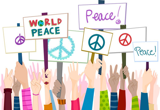 Hand Placards Peace Rally