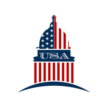 USA government capitol logo . Vector graphic design