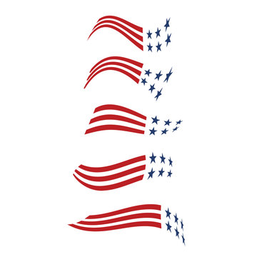 United States Stars and stripes logos. Vector graphic design