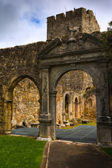 Fototapeta na wymiar Ruins of the Santa Maria Church inside the Palmela Castle. Portugal
