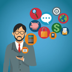 Mobile tools icon set design