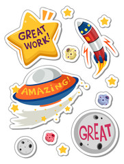 Teacher Labels Compliments Outer Space