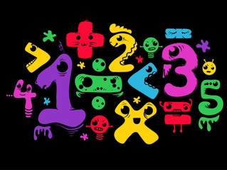 Math Numbers Monsters